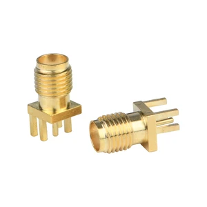 SMA-KE Gold Plated SMA Female Jack PCB Edge Mounting RF Coaxial Edge Connector Converter Connectors
