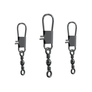 Palmer 20pcs/bag Ball Bearing Swivels Fishing Barrel Swivel with Safety Snap Connector Fishing Accessories 2# 4# 6# 8# 10#