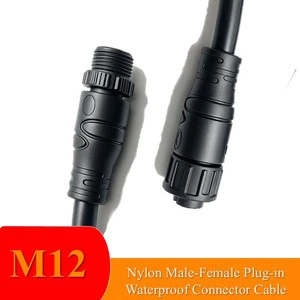 M12 Connector Super High Current IP67 Rated Waterproof DC Connector Copper Gold Plating For Outdoor RF DC Power Distribution