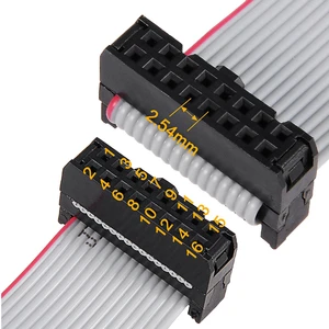 Custom Grey Pitch FFC 1.2.0mm 1.27mm 2.54mm 6 8 10 12 14 16 18 19 20 22 24 26 28 30 34 P PIN IDC Extension Flat Ribbon Cable