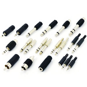 Audio and video plug adapter 6.35 mono 3.5 dual channel headphone audio connection RCA Lotus male and female direct deal