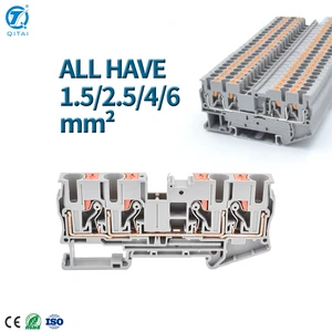 QPT-2.5/2*2 QUATTRO 2.5mm² 2 Input 2 Output Electrical Din Rail 4-Contacts Quick Wiring Connector Spring Terminal Blocks