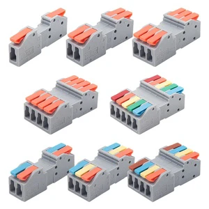 3 Pin 6 Pin 2 Holes Cable Clamp Mini Quick Connect Splice Terminal Blocks Spring Splicing Wire Connectors