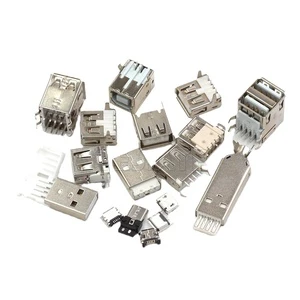 TEJIATE Female Micro Male USB Socket Connector SMT 2.0 6 4 Pin Accessories Parts 5 Pin Double Layer USB Connector