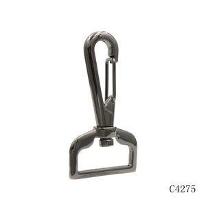 Top Quality Gun Metal Zinc Alloy Swivel Snap Hook Metal Swivel Clasp Hook Carabiner for Genuine Leather Bag Accessories