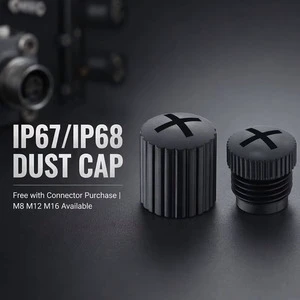 M12 Dust Cap IP67/IP68 Waterproof Protective Cover for Circular Connector Male Female PC/ABS Black Connector Accessories