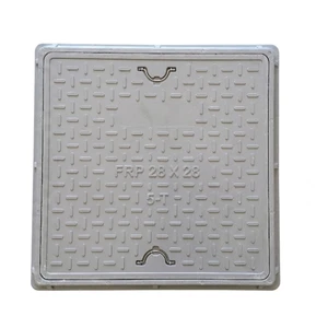 FRP Square Manhole Cover 36 X 36 Inch 3 Ton Load Capacity Grey Engineer Grade Parking Safety Utility Access Cover