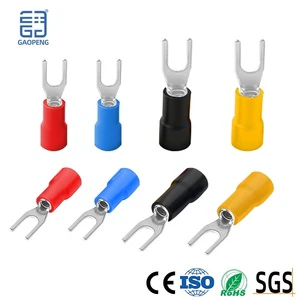 GaoPeng SV Fork Type Crimp Terminal 22-10 AWG Tinned Copper PVC Insulated Spade Connector CE RoHS Auto