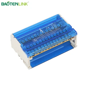 BAOTENLINK 415 4*15 6-Pole 200A Screw Connection Flame Resistant Nylon PA66 Bus Bar Terminal Block DIN Rail NS 35 Power Block