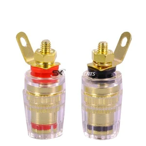 1pcs 32mm Banana Connector 4mm Thread Medium Amplifier Speaker Spade Banana Plug Socket Connector Terminal Binding Post