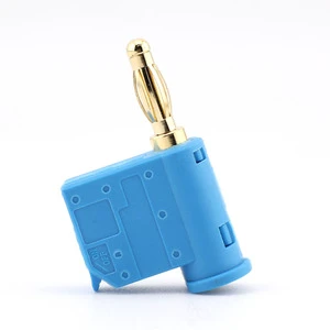 Kuishen KC-XJTBDJ-B 4MM Gold-plated Blue Banana Plug Solder-Free Quick Connect Terminal with Stainless Steel Copper Construction