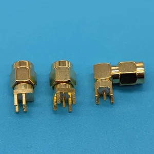 SMA Right Angle or Edge End Male Connector for PCB Mount and Solder Type Connector|DC~8GHz