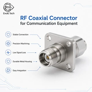 EvolE Tech EVOL-118 Male RF Coaxial Connector 50 Ohm DC-18GHz with Low Insertion Loss for Communication Equipment