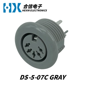HX Factory Direct DS-5-07C Vertical 5 Pin DIN Female Socket PCB Mounting Circular Connector 5 Cores