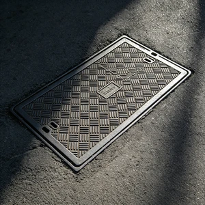 Ductile Iron Sand Casting Clear Opening Square Rectangle Septic Tank Manhole Cover Frames Chrome/Black Color Customized Size