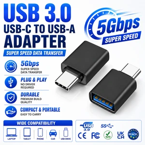 LUNG KAY USB C to USB 3.0 Female Connector Trending OTG Data Converter Type C Adapter for USBC Device Laptop & Mobile