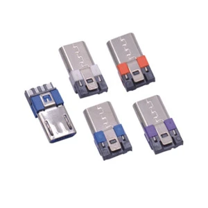 V8 Micro Connector for MICRO USB Cable 4-Pad Soldering 2-Pad Mobile Phone Charge Colored Plastic MICRO B Connector Copper