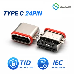 IEC TID Certified USB Type C 24 Pin Receptacle Connector for Custom OEM Electronic Control PCB Modules