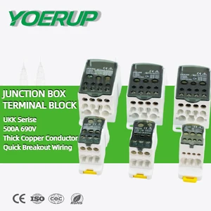 UKK 80A -500A 690V Unipola Power Distribution Block Terminal Block Wire Electrical Connector Junction Din Rail Distribution Box