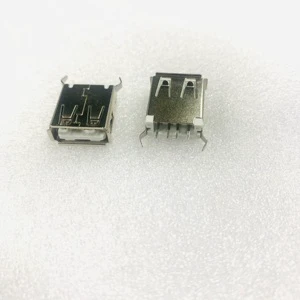 USB 2.0A 5.0V 2.54 Pitch Female Copper 4 Pin Connector 180 Degree Direct Plug-In Board Dip 5.0v 2.54 Pitch Usb Type Direct