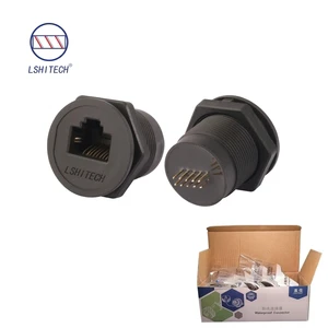Lshitech Ethernet 100Mbps Data RJ45 Panel Adapter Connector Cat5 Cat5e Waterproof Plug RJ 45 Network Connector