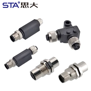 M12 Male to Female Adapter 2 3 4 5 6 8 12 Pin I Shape B D Code Waterproof Connector Splitter Converter NEMA2000 Standard
