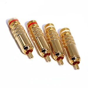 RCA Connector Adapter YIVO XSSH HIFI Audio Video Male 9MM Gold-Plated Non-Welding Lock OEM/ODM/DIY
