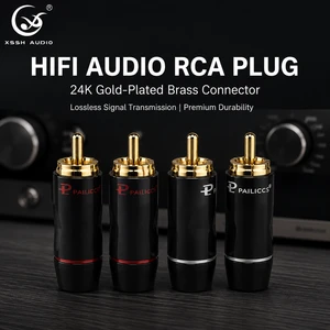 YIVO XSSH Audio OEM DIY Wholesale 8mm Max HIFI RCA Jack Connector Microphone Speaker Lotus Plug Adapter Aluminum Brass Plating