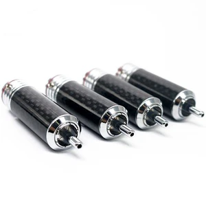 RCA Plug YIVO XSSH Audio HIFI OEM ODM Wholesales DIY 10mm Cable Plated Rhodium Carbon Fiber Shell Copper Male Jack Connectors