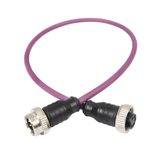 M12 A Code 5pin Industrial Rubber Shielded T Connector Waterproof Cable Male Female 3 Way Splitter