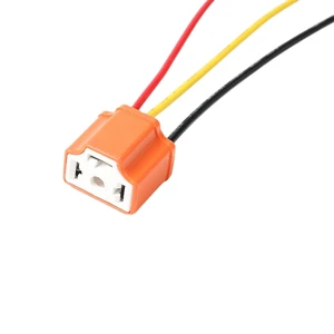 H4 Ceramic LED Headlight & Fog Light Socket 9003 HB2 Lamps Holder With 3 Pin Plug Auto Application