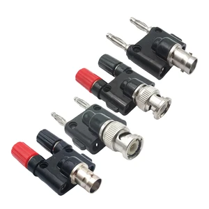 Q9 BNC Banana to Dual 4mm Banana Male Female Jack Coaxial Connector BNC Tee Type 3Way Splitter RF Adapter