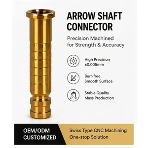 Arrow Shaft Connector Swiss Turning Precision CNC Machined Arrow Insert Point Insert Arrow Tip Components Field Points