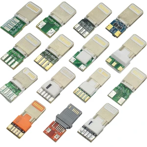 Multiple Specification Lightning Male Connector with PCB Board Regular&Overmolded USB Connector for PD Fast Charging