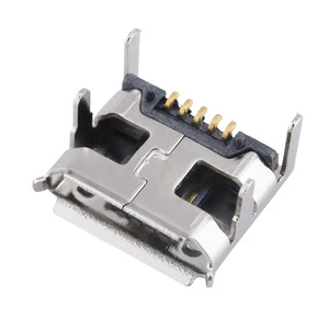 Supply Micro USB Type B 5P Female Copper Connector 1A Rated