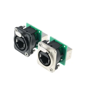 Wholesale Bett D-Type Panel Mount Ethernet RJ45 Feedthrough Chassis Connector 8P8C Female IP67 Copper Contact Zinc Connector