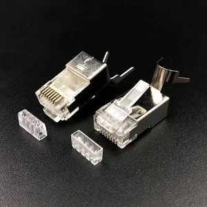 Coorle Shielded RJ45 Modular Plug CAT8 8P8C Ethernet Connectors Male OD 1.5mm S/FTP Network Cable 1000pcs/bag