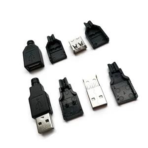 USB Connector Type F Female Power Pin Silver Customizable Length