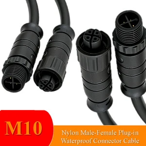 JOYL M10 Slim Copper Gold Plating Male To Female Waterproof Power RF Cable Connector IP68 For Solar & Automotive Use