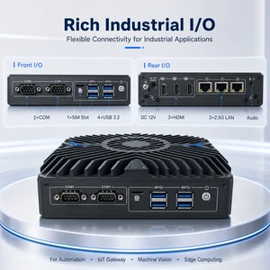 12th Gen Intel Core I3-I7 Industrial Computer 3 HDMI Triple Display 3x2.5G LAN 4G 5G Wide Temp Gateway Edge Computing Mini PC