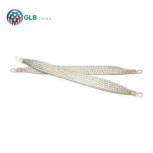 220V Copper Braid Cable Sleeve PVC Insulation Bare Stranded Copper Shielding Wire With Terminal Lugs