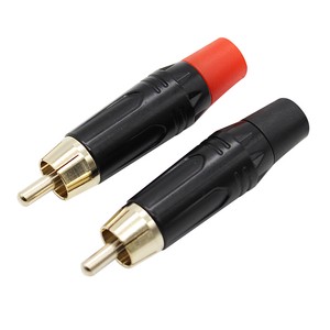 RCA Audio and Video Plug Connector RCA Male Lotus Jack Black Plating Electrophoresis With Gold Plated Head