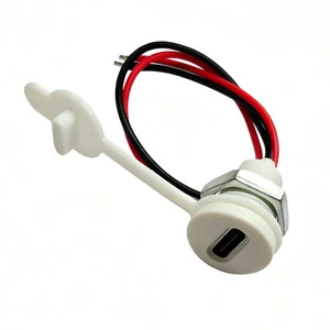 USB-C Connector 2 Pin Type-C Female Socket Connector Waterproof Jack Female Charging Port 3A USB-C Charger Plug Socket for Lamp