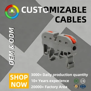 Screwless Spring Design Nickel-Plated Copper 300V Feed 32A 28-12AWG Push-In Connection DIN Rail Connectors Terminal Block