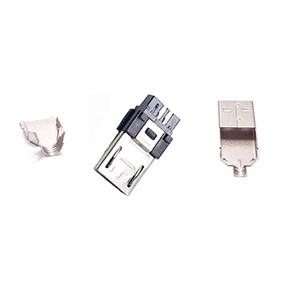 Mini USB 2.0 Type B Male Solder Connector Tin Phosphor Bronze Contact Finish 1500 Durability 94 V-0 Flame Retardant Vertical
