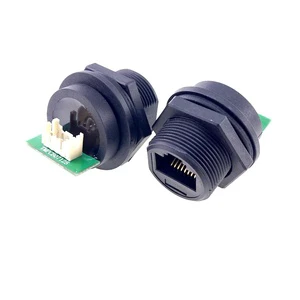Ethernet Connector Communication Socket Panel Mount 8P8C IP67 Waterproof RJ45