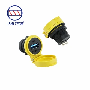 USB3.0 Waterproof Connector TYPE-A Soldering Female Connector with Dust Cover Transmission Cord Industrial Robot Equipment