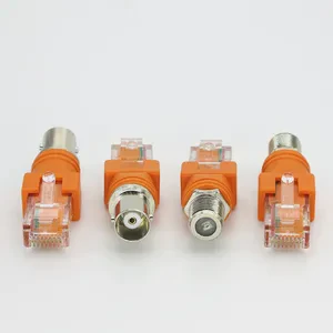 One Pcs RF Female to RJ45 Male or BNC Female to RJ45 Male Adapter Connector Plug Coaxial Chassis Panel Mount Monitor Accessories