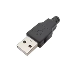 USB 2.0 Type A 4Pin Male Plug Connector with Black Plastic Cover DIY Data Accessories
