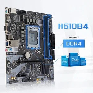 Intel H610B4 Micro ATX Motherboard Support LGA 1700 12th 13th 14th Gen Core I3 I5 I7 Processors DDR4 MAX 64GB SATA3.0 M.2 NVME